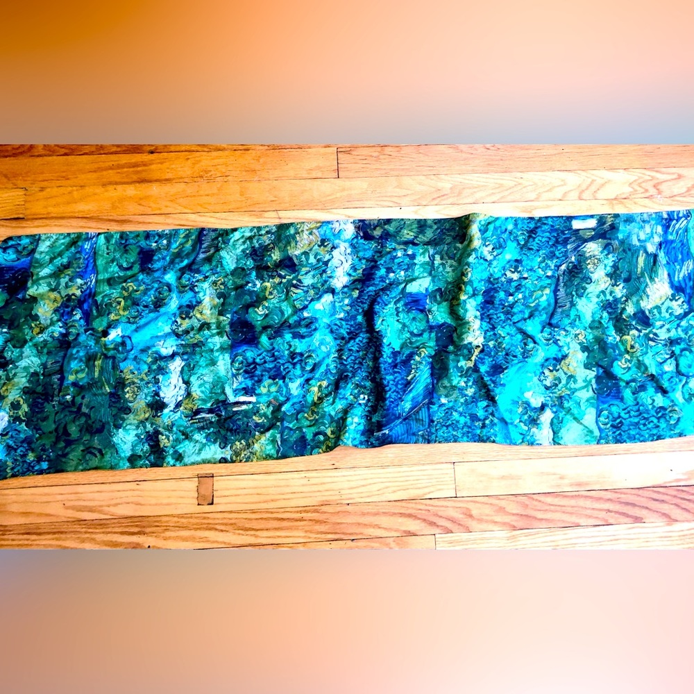 Brochier Soieries hand painted silk scarf, of the La Maison collection